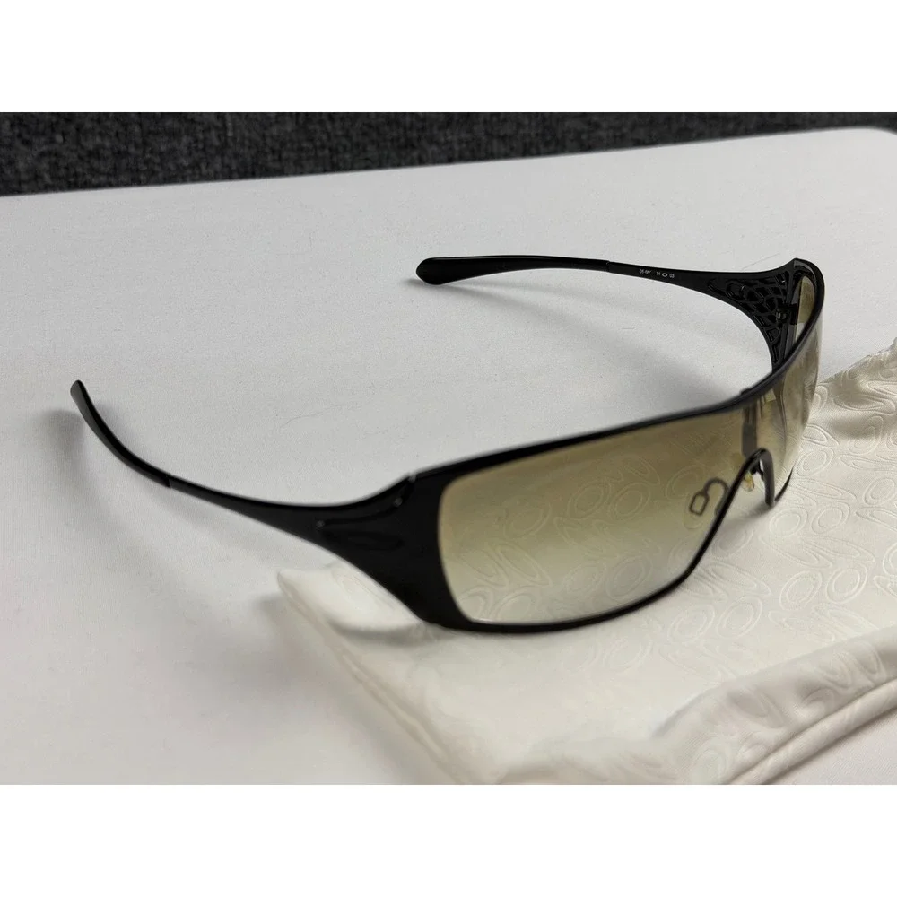 Vintage Oakley Dart Sunglasses Black Gradient Shield Lens Y2K Women Case Bag EUC